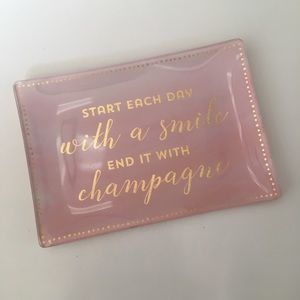 Smile/Champagne decorative tray